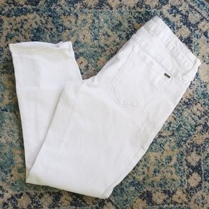 Size 6. Max Jean. Crop. White.